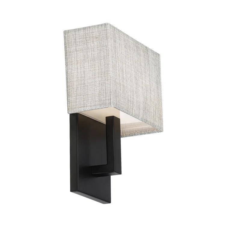 WAC Lighting dweLED, Manhattan 7in LED Fabric Wall Sconce 2700K in Black