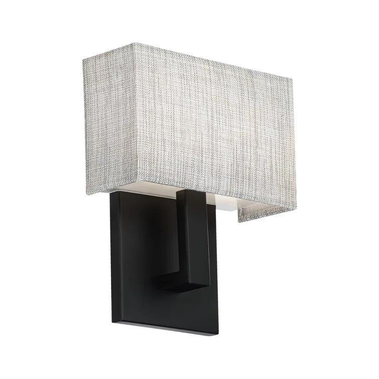 WAC Lighting dweLED, Manhattan 7in LED Fabric Wall Sconce 2700K in Black