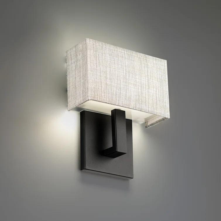 WAC Lighting dweLED, Manhattan 7in LED Fabric Wall Sconce 2700K in Black