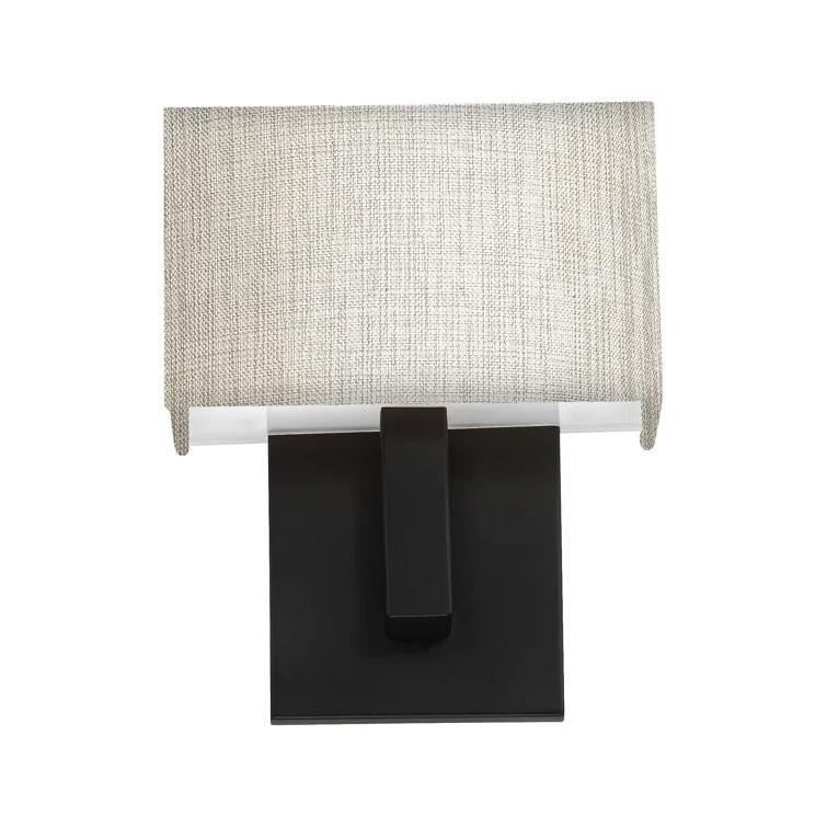 WAC Lighting dweLED, Manhattan 7in LED Fabric Wall Sconce 2700K in Black