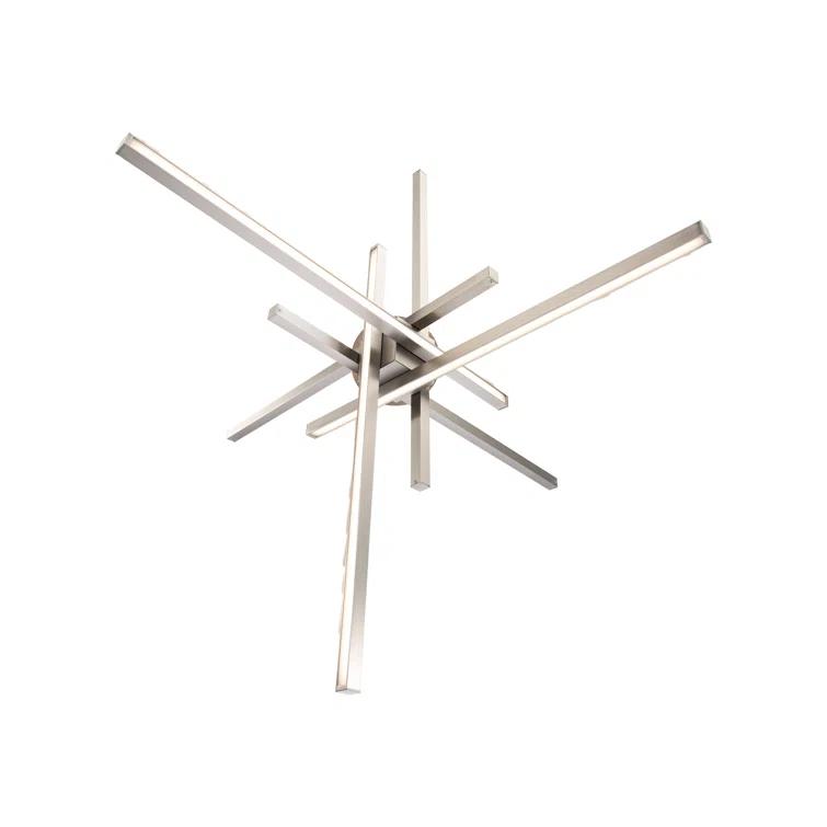 Ecliptic 29" Brushed Nickel LED Pendant with White Polycarbonate Shade