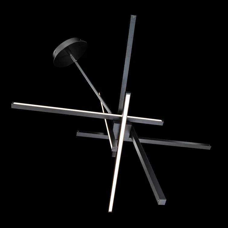 Parallax 29" Black Modern LED Pendant with White Shade