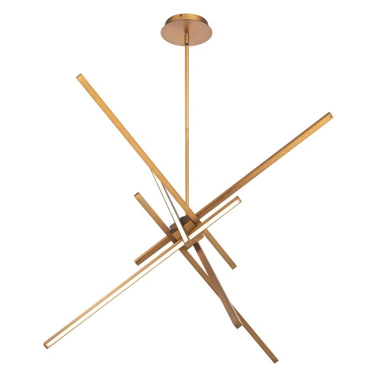 WAC Lighting Parallax 39" 3000K 1-Light LED Modern Aluminum Pendant in Brass
