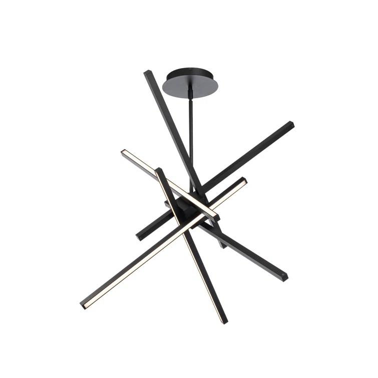 Parallax 29" Black Modern LED Pendant with White Shade