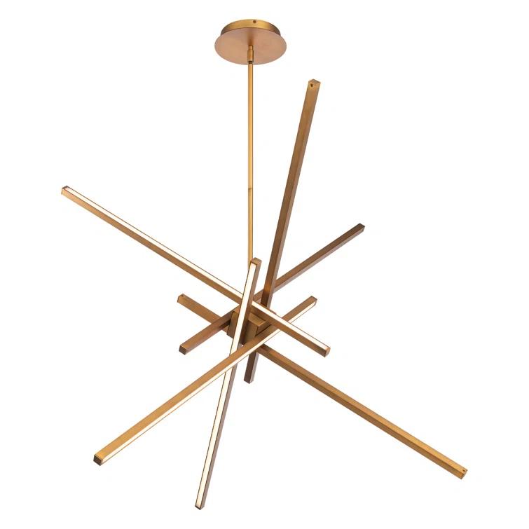 WAC Lighting Parallax 39" 3000K 1-Light LED Modern Aluminum Pendant in Brass