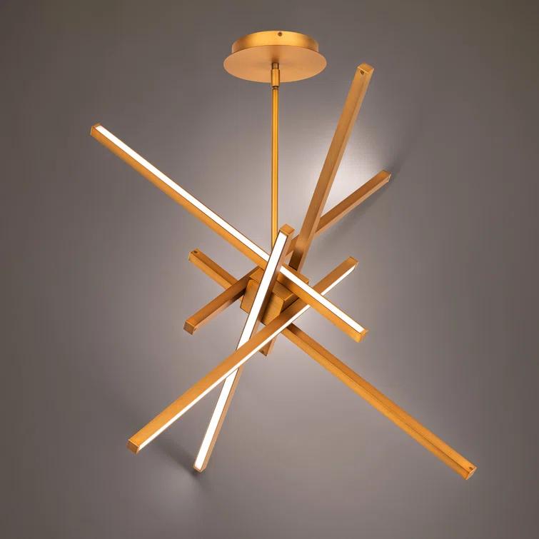 WAC Lighting Parallax 39" 3000K 1-Light LED Modern Aluminum Pendant in Brass