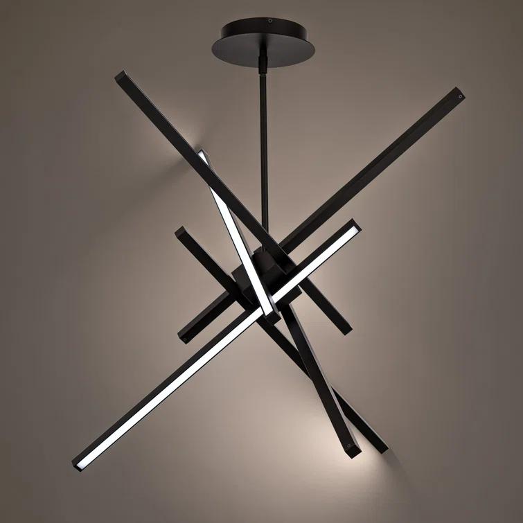 WAC Lighting Parallax 39" 3000K 1-Light LED Modern Aluminum Pendant in Black