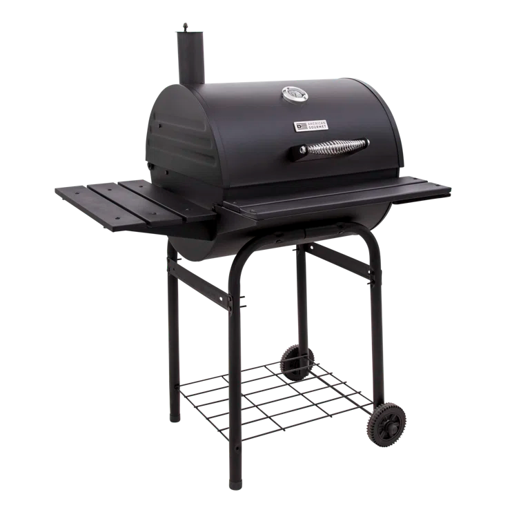 Charbroil American Gourmet 625 Barrel Charcoal Grill with Side Shelves