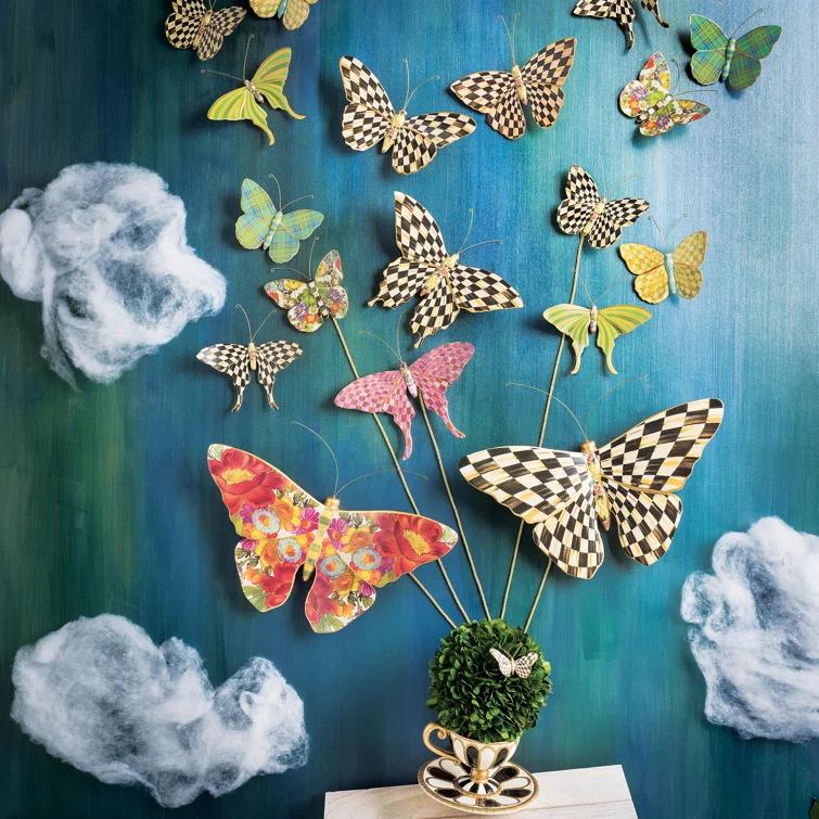 MacKenzie-Childs Courtly Check® Butterfly Duo Wall Decor 2 - Piece Set