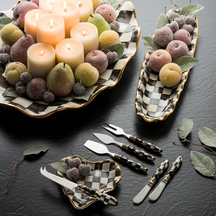MacKenzie-Childs Courtly Check® Fluted Heart Plate