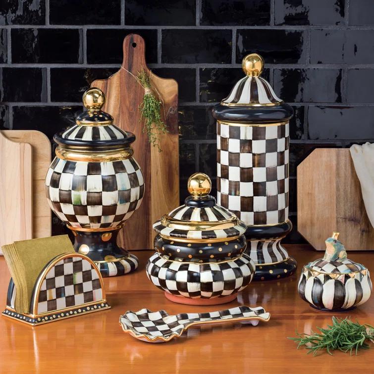MacKenzie-Childs Courtly Check® Column Canister