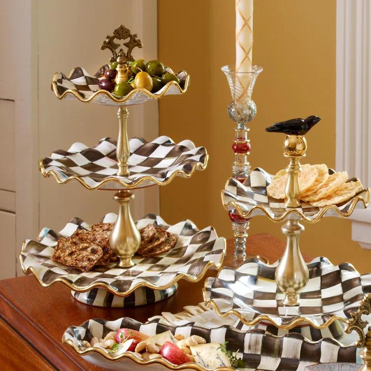 Courtly Check® Ceramic Three Tier Sweet Stand