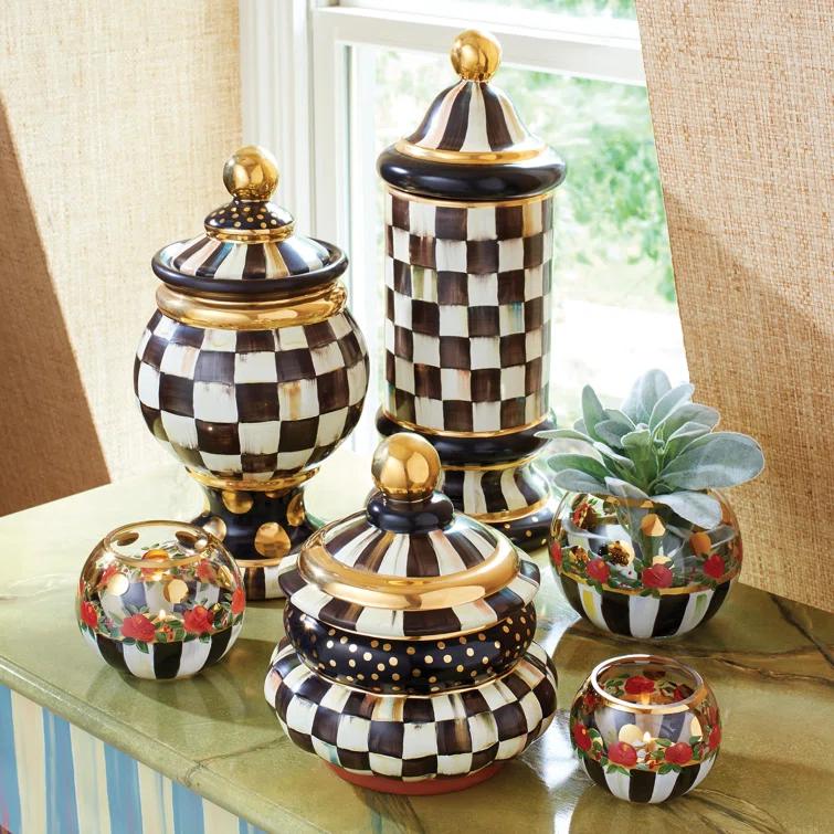 MacKenzie-Childs Courtly Check® Column Canister