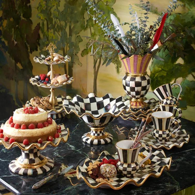 Courtly Check® Ceramic Three Tier Sweet Stand