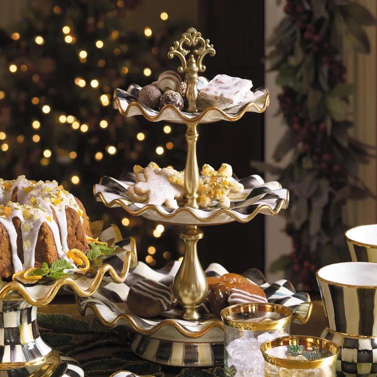 Courtly Check® Ceramic Three Tier Sweet Stand