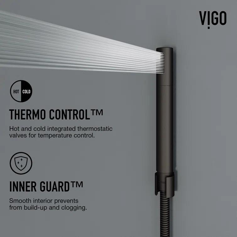 Sutton 58" H X 4" W EZDivert™ 4-Jet Shower System with Hand Shower Wand and Adjustable Shower Head