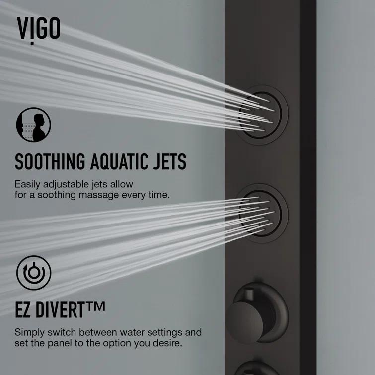 Sutton 58" H X 4" W EZDivert™ 4-Jet Shower System with Hand Shower Wand and Adjustable Shower Head