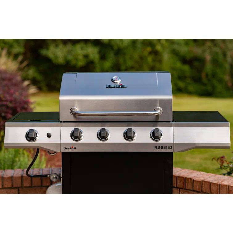 Charbroil Performance Series 4-Burner Propane Gas Grill Cart with Side Burner