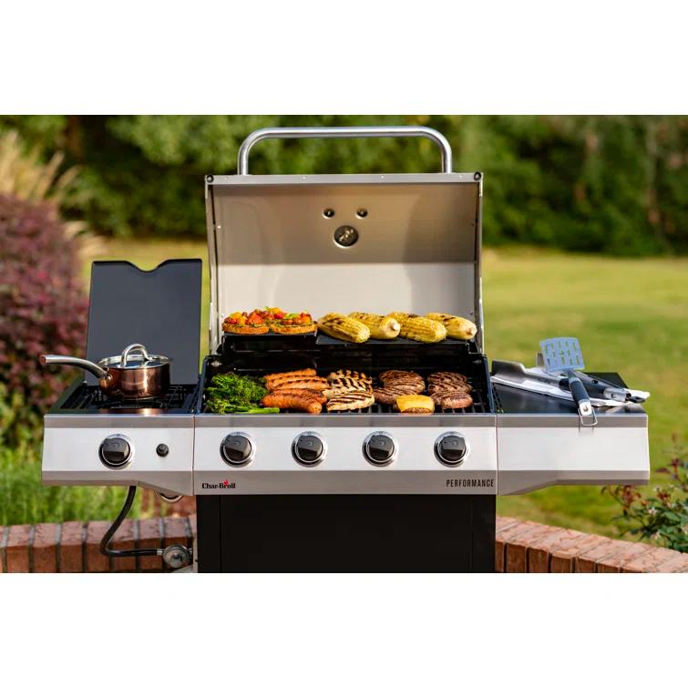 Charbroil Performance Series 4-Burner Propane Gas Grill Cart with Side Burner