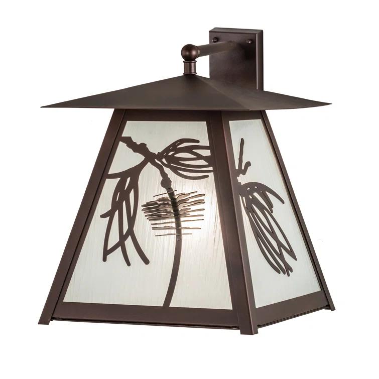 Rustic Lodge Steel Armed Sconce