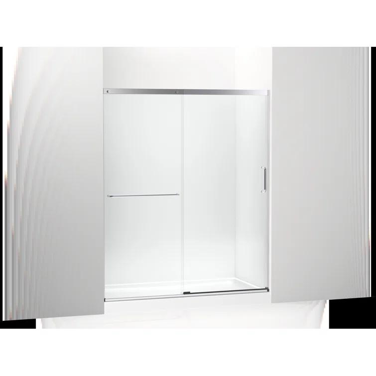 Elate Sliding Shower Door, 70-1/2-In H X 56-1/4 - 59-5/8-In W, With 1/4-In Thick Crystal Clear Glass