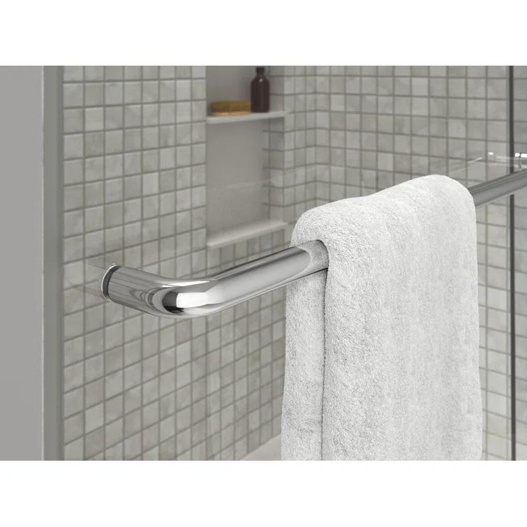 Elate Tall Sliding Shower Door, 75-1/2-In H X 56-1/4 - 59-5/8-In W, With Heavy 5/16-In Thick Crystal Clear Glass