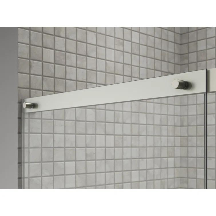 Elate Tall Sliding Shower Door, 75-1/2-In H X 56-1/4 - 59-5/8-In W, With Heavy 5/16-In Thick Crystal Clear Glass