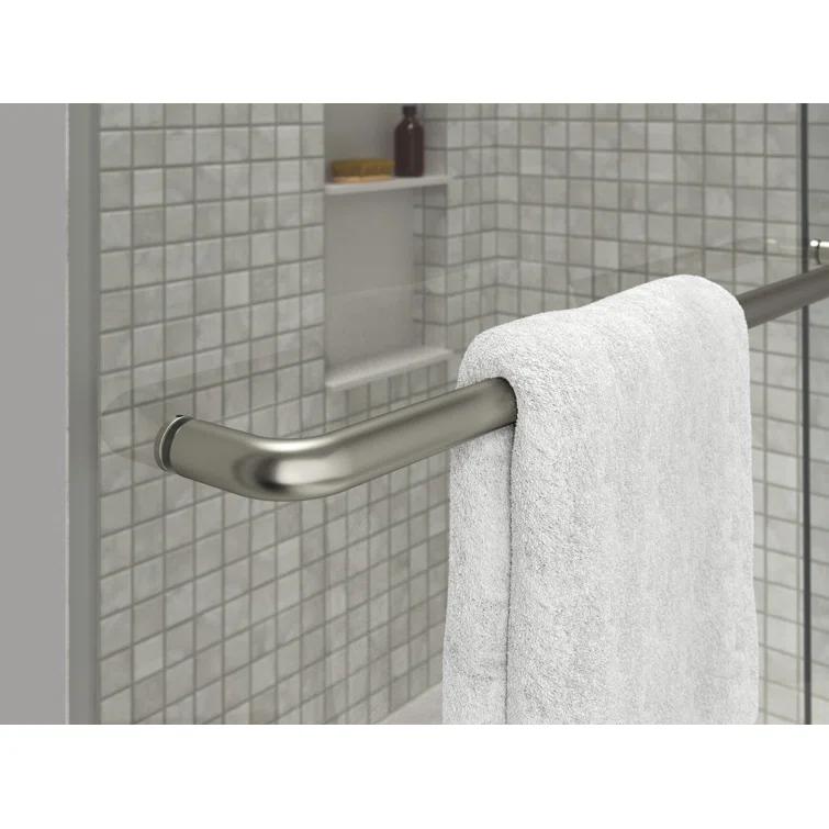 Elate Tall Sliding Shower Door, 75-1/2-In H X 56-1/4 - 59-5/8-In W, With Heavy 5/16-In Thick Crystal Clear Glass