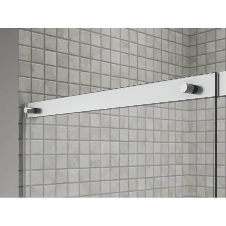 Elate Tall Sliding Shower Door, 75-1/2-In H X 56-1/4 - 59-5/8-In W, With Heavy 5/16-In Thick Crystal Clear Glass