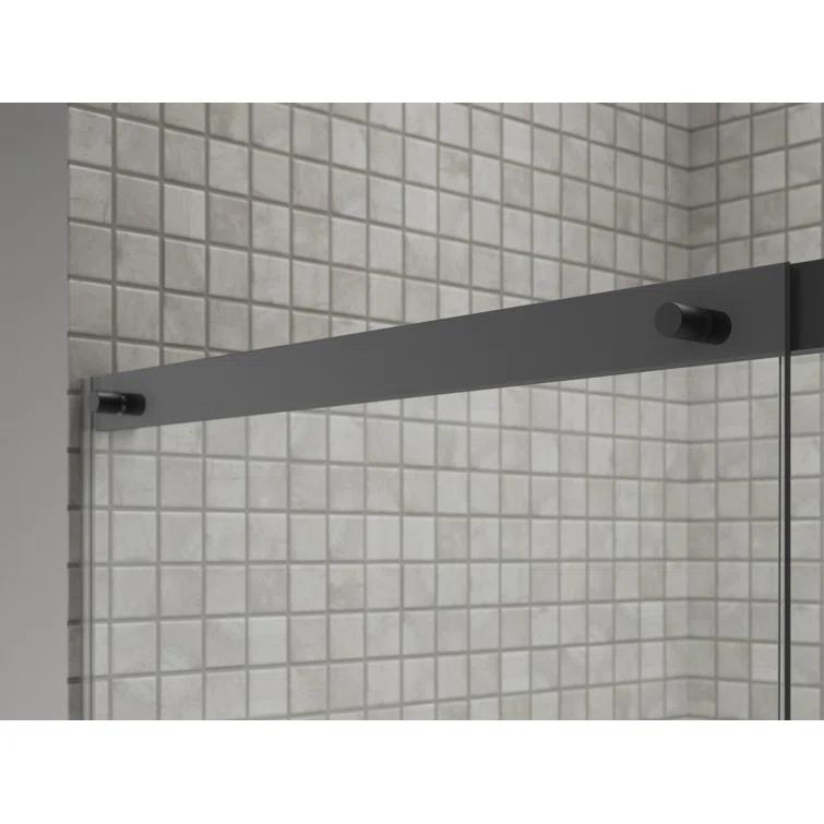 Elate Tall Sliding Shower Door, 75-1/2-In H X 56-1/4 - 59-5/8-In W, With Heavy 5/16-In Thick Crystal Clear Glass