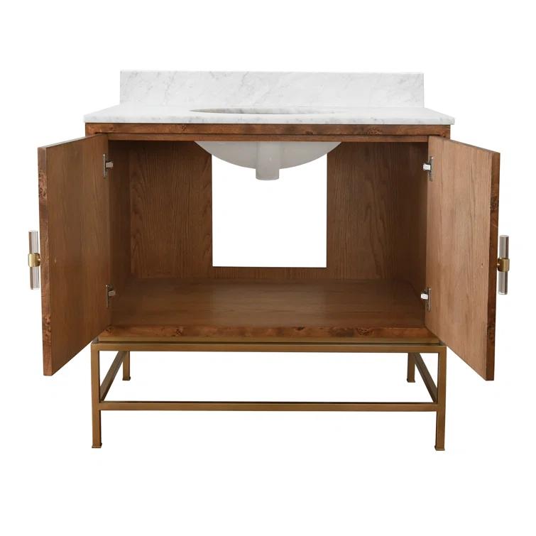 Worlds Away Clifford 36.5'' Single Bathroom Vanity with Marble Top