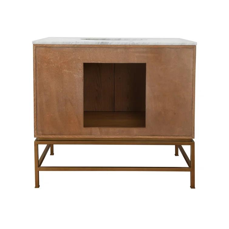Worlds Away Clifford 36.5'' Single Bathroom Vanity with Marble Top