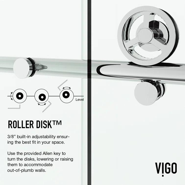 Cass 56-60" W x 66" H Sliding Frameless Tub Door with 3/8" Clear Glass