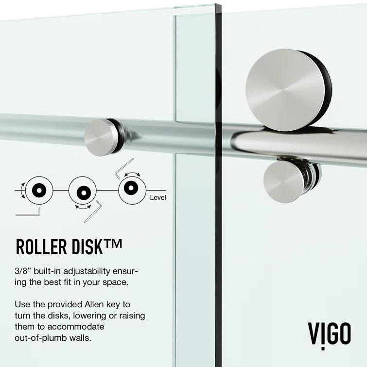 Elan E-class 46" W x 34" D x 76" H Sliding Frameless Shower Enclosure with 3/8" Clear Glass