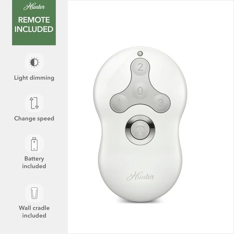 Dempsey Low Profile 44" 4 - Blade Indoor Flush Mount Small Room Ceiling Fan with Lights and Remote
