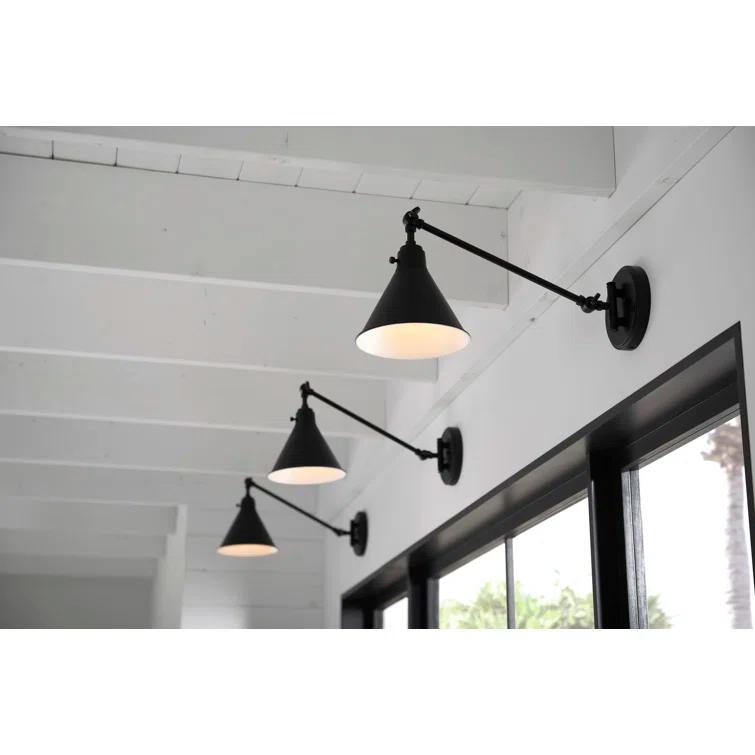 Arti 7.75-in Swing Arm Extendable Single Light Plug-In Sconce with On/Off Switch