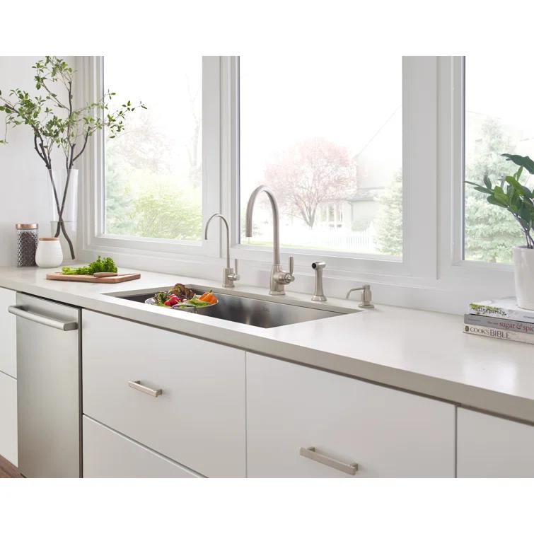 Perrin & Rowe Holborn Kitchen Faucet With Side Spray U.4846LS-PN-2