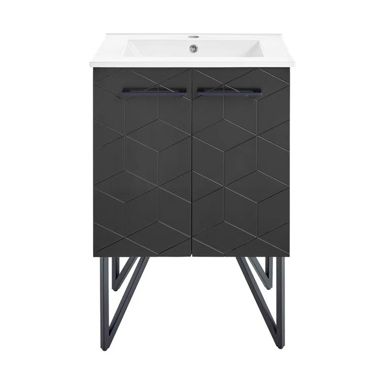 Annecy 24 In. Bathroom Vanity With Ceramic Sink Top