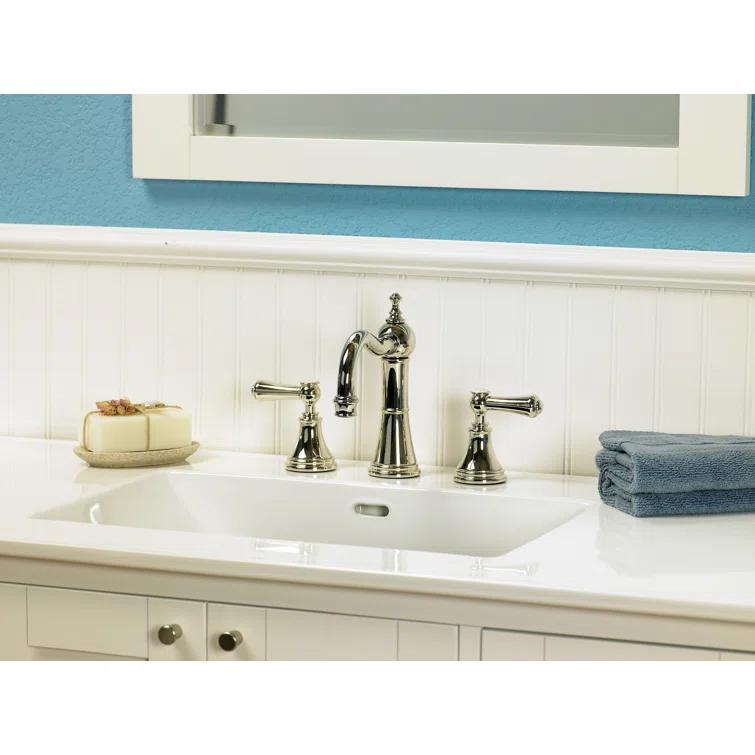 Perrin & Rowe U.3724X-ULB-2 Georgian Era Widespread Lavatory Faucet with Column Spout