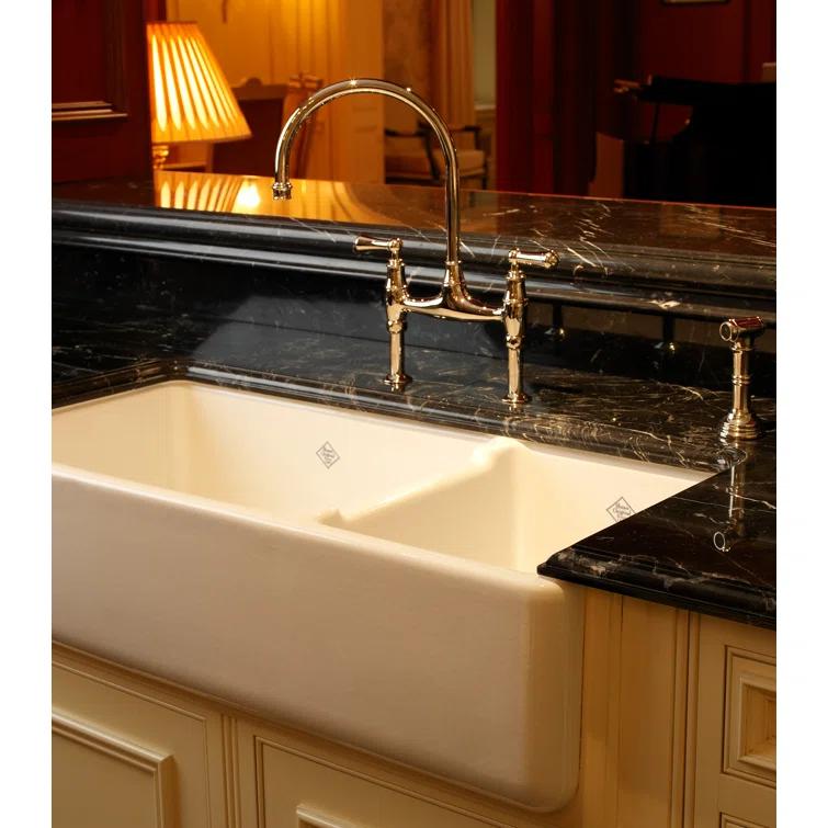 Georgian Era Bridge Kitchen Faucet With Side Spray