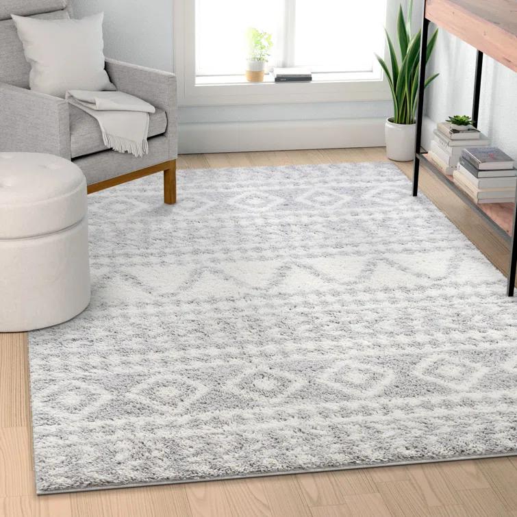 Marandia Geometric Gray Area Rug