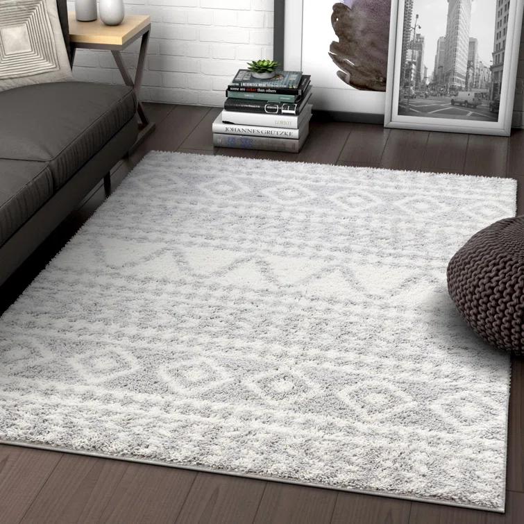 Marandia Geometric Gray Area Rug