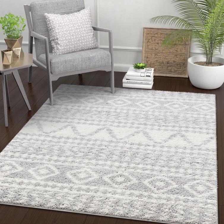Marandia Geometric Gray Area Rug