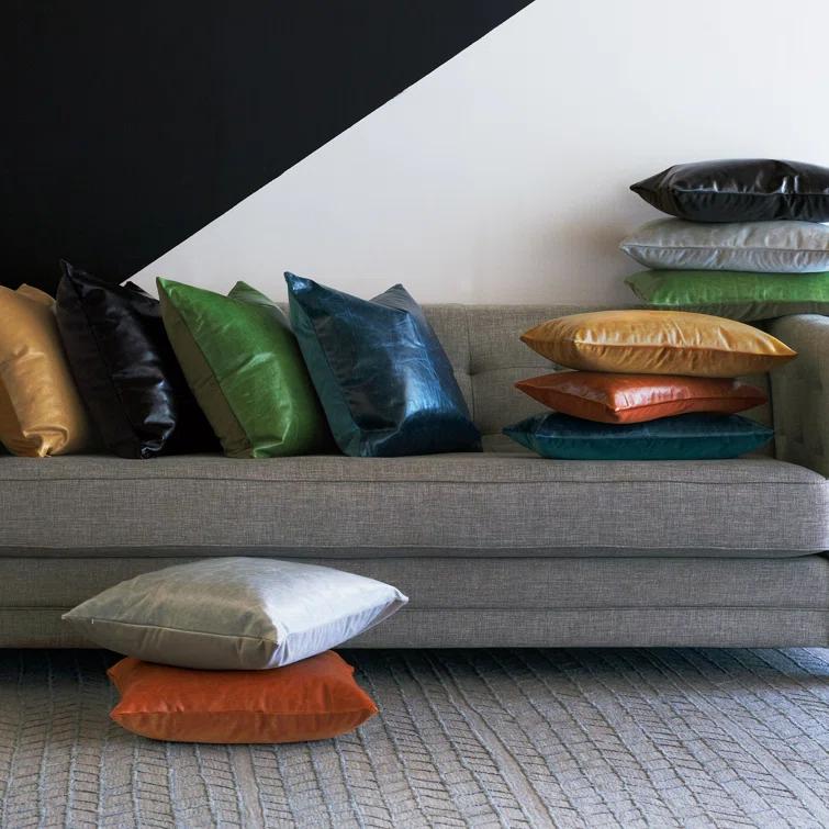 Tudor Rectangular Leather Pillow Cover & Insert