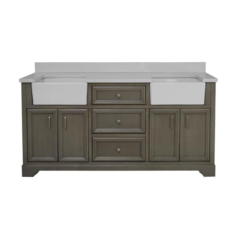 Emiliano 72'' Double Bathroom Vanity with Top