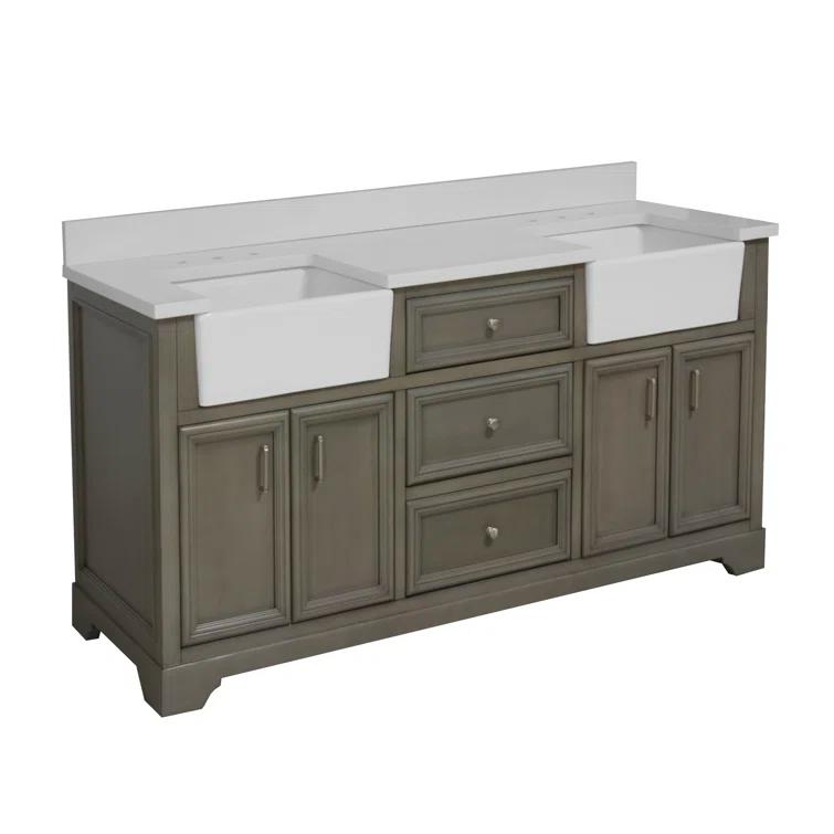 Emiliano 72'' Double Bathroom Vanity with Top