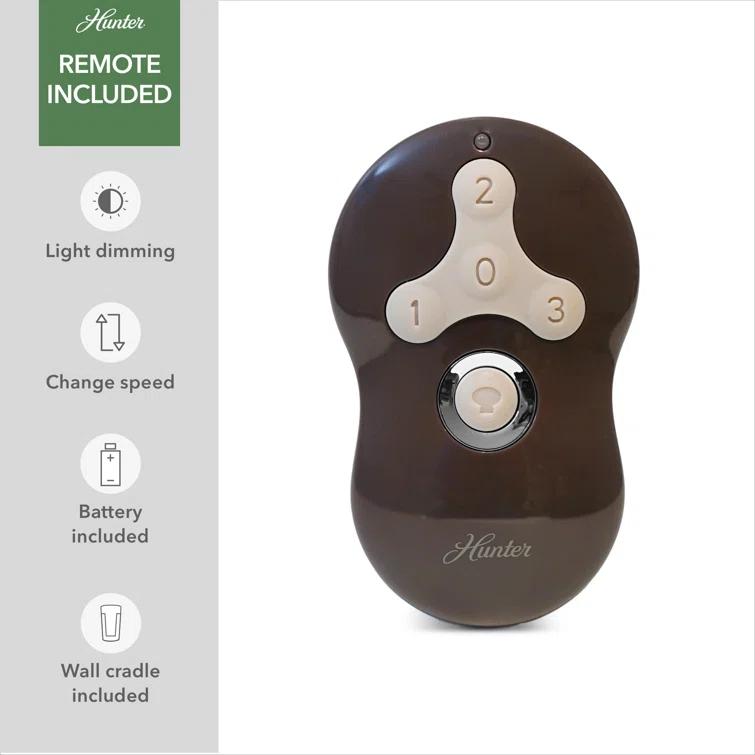 Hunter Fan 52" Sentinel 3 -Blade Standard Ceiling Fan with Remote Control and Light Kit Included