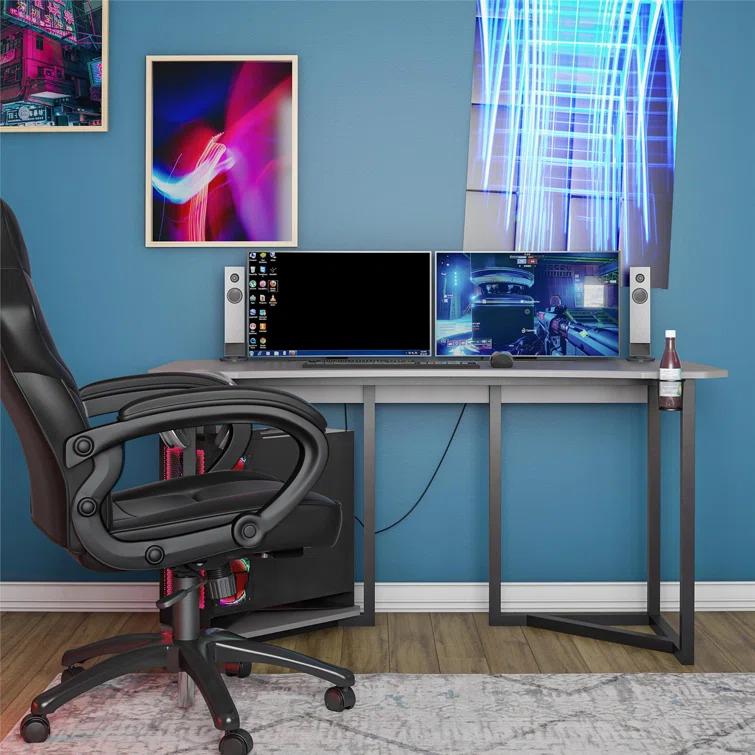 Quest Gaming Desk with CPU Stand