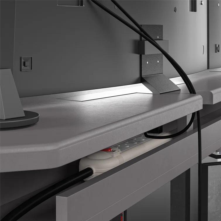 Quest Gaming Desk with CPU Stand