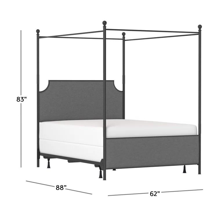Aasif Upholstered Metal Canopy Bed